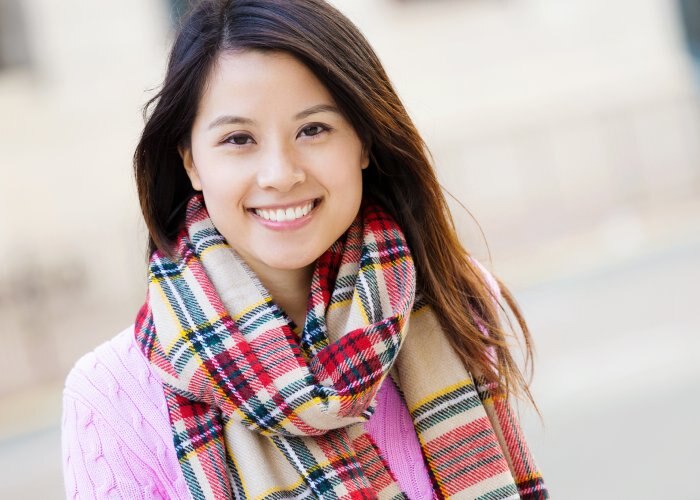 asian woman smiling